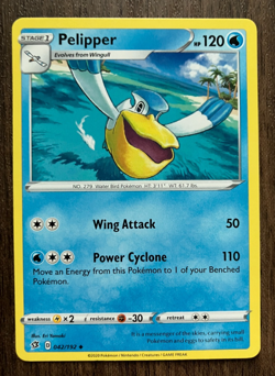 Pelipper 042/192 - 2020 Pokemon Sun & Moon Uncommon Card - CLEAN NM - Image 1