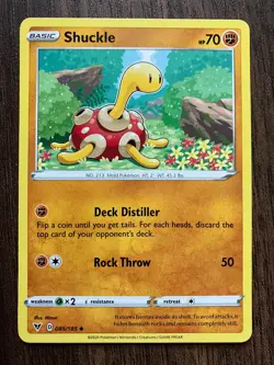 Shuckle 085/185 - 2020 Pokemon Vivid Voltage Uncommon Card - Mizue Artwork NM - Image 1