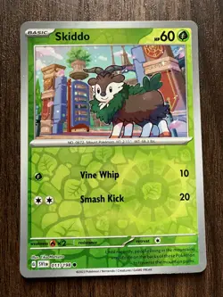 REVERSE HOLO Skiddo 011/198 - 2023 Pokemon Scarlet & Violet Common Card - CLEAN - Image 1