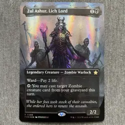 MTG English Zul Ashur, Lich Lord (Borderless) (Mana Foil) NM Foundations FDN 389 - Image 1
