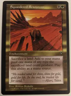 MTG English Magic Card Light Play SQUANDERED RESOURCES from Visions - Image 1