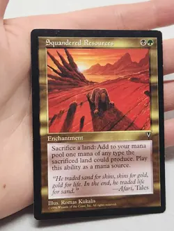 MTG English Magic Card Light Play SQUANDERED RESOURCES from Visions - Image 2