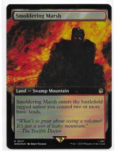 Smoldering Marsh (Extended Art) (Foil) - Universes Beyond: Doctor Who (WHO) MTG - Image 1