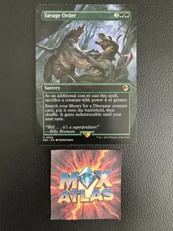 1 x Savage Order - Borderless - Universes Beyond: Jurassic World - NM-Mint - MTG - Image 1