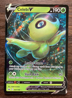 HOLO Full Art Celebi V 007/198 - 2021 Pokemon Chilling Reign Rare Card - NM - Image 1