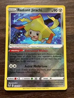 NM HOLO Radiant Jirachi 120/195 - 2022 Pokemon Silver Tempest Rare Card CLEAN - Image 1