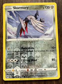 REVERSE HOLO Skarmory 120/189 - 2020 Pokemon Darkness Ablaze Common Card - CLEAN - Image 1