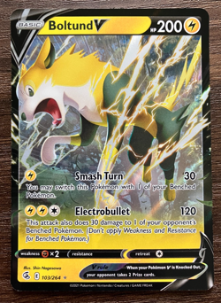 HOLO FULL ART Boltund V 103/264 - 2021 Pokemon Fusion Strike Rare Card - NM - Image 1