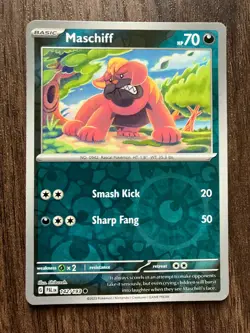 REVERSE HOLO Maschiff 142/193 - 2023 Pokemon Paldea Evolved Common Card - CLEAN - Image 1