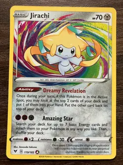 NM HOLO Jirachi 119/185 - 2020 Pokemon Vivid Voltage Rare Card - CLEAN - Image 1