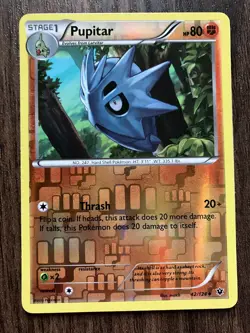REVERSE HOLO Pupitar 42/124 - 2016 Pokemon Fates Collide Uncommon Card CLEAN NM - Image 1