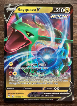 HOLO FULL ART Rayquaza V 110/203 - 2021 Pokemon Evolving Skies Rare Card - NM - Image 1