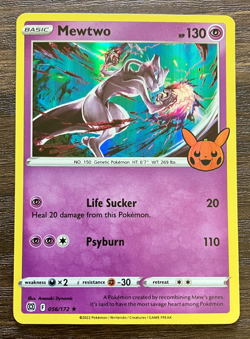 NM HOLO Mewtwo 056/172 - 2022 Pokemon Trick or Trade Rare Card - CLEAN - Image 1