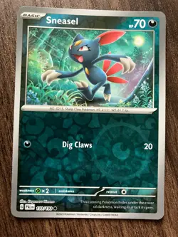 REVERSE HOLO Sneasel 133/193 - 2023 Pokemon Paldea Evolved Common Card - CLEAN - Image 1