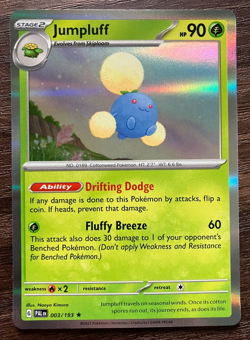 HOLO Jumpluff 003/193 - 2023 Pokemon Paldea Evolved Rare Card - CLEAN NM - Image 1