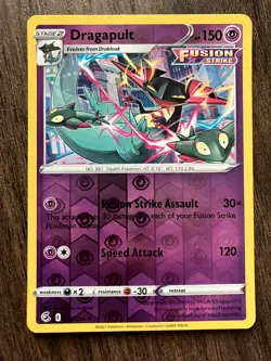REVERSE HOLO Dragapult 130/264 - 2021 Pokemon Fusion Strike Rare Card - CLEAN NM - Image 1