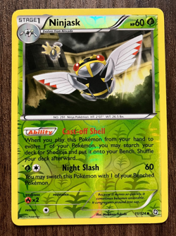 REVERSE HOLO Ninjask 11/124 - 2012 Pokemon Dragons Exalted Uncommon Card - CLEAN - Image 1