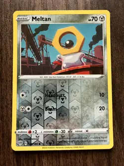 REVERSE HOLO Meltan 129/189 - 2020 Pokemon Darkness Ablaze Common Card - CLEAN - Image 1