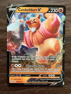NM HOLO Conkeldurr V 040/078 - 2022 Pokemon Go Series Rare Card - CLEAN - Image 1