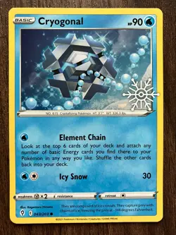 HOLO Cryogonal 043/203 2021 Pokemon Evolving Skies Common Holiday Calendar Card - Image 1