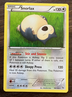 Snorlax 80/106 - 2014 Pokemon Flashfire Rare Card - CLEAN NM - Image 1