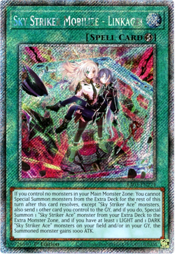 YuGiOh! Sky Striker Mobilize - Linkage! RA03-EN274 Platinum Secret Rare 1st Edit - Image 1