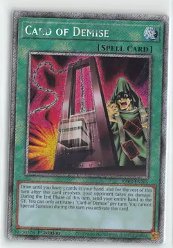 YuGiOh Quarter Century Bonanza Card of Demise Platinum Secret Rare #RA03-EN265 - Image 1