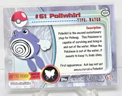 1999 Pokemon Topps Poliwhirl #61 TV Animation Holo Foil Card NM/M - Image 2
