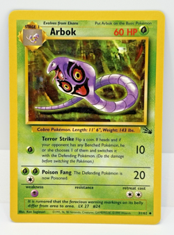 Arbok 31/62 Fossil Set Unlimited 1999 Pokemon Card Uncommon NM/Mint - Image 1