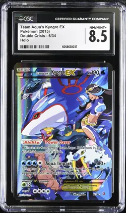 CGC 8.5 Team Aqua's Kyogre EX 2015 Double Crisis 6/34 Holo Pokemon Card - Image 1