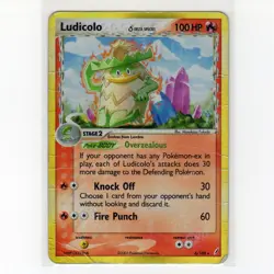 Pokemon TCG Ludicolo 6/100 EX Crystal Guardians Holo Rare Card EN-DMG 2006 - Image 1