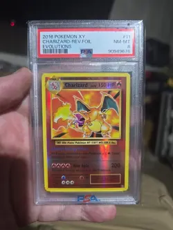 Pokemon Card Reverse Holo Charizard 11/108 XY Evolutions 2016 PSA 8 NM-MT Rare - Image 1