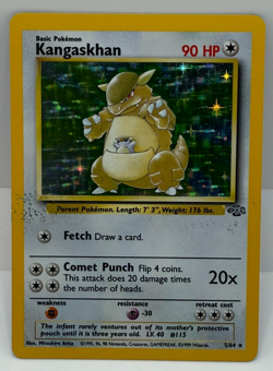 Kangaskhan Pokemon Holo Card 90 HP 5/64 LV. 40 #115 RARE Vintage 1999 errorU - Image 1