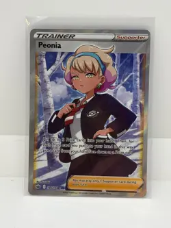 Peonia Chilling Reign 196/198 Full Art Trainer Pokemon Card - Image 1