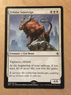 MTG Magic the Gathering Felidar Sovereign Battle for Zendikar NM - Image 1