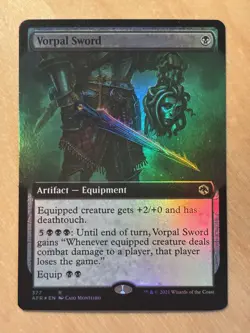 MTG Magic the Gathering Vorpal Sword Extended Art Foil Forgotten Realms NM - Image 1
