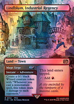 1x Lindblum, Industrial Regency, Foil, Borderless Art, Final Fantasy, MTG NM - Image 1