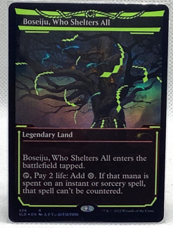 2022 MTG Magic the Gathering SLD Neon Yellow Ink Foil Boseiju, Who Shelters All - Image 1