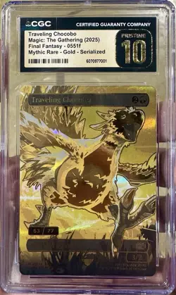 The Traveling Chocobo Serialized #63/77 CGC Pristine 10 Pop 1 MTG FF Gold Foil - Image 1