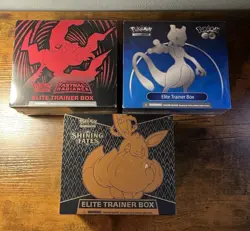 Pokemon ETB Lot Of 3 Sword And Shield Astral Radiance Pokemon Go Shining Fates - Image 1