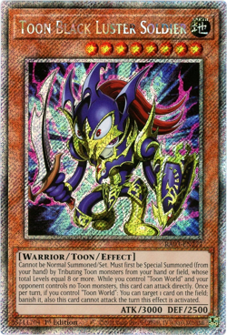 YuGiOh! Toon Black Luster Soldier RA03-EN272 Platinum Secret Rare 1st Edition NM - Image 1
