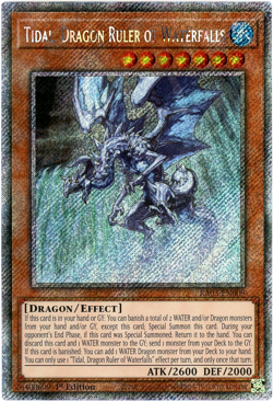 YuGiOh! Tidal, Dragon Ruler of Waterfalls RA03-EN009 - Platinum Secret Rare 1st - Image 1