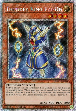YuGiOh! Thunder King Rai-Oh - RA03-EN206 - Platinum Secret Rare 1st Edition NM/M - Image 1