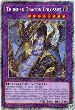 YuGiOh! Thunder Dragon Colossus - RA03-EN036 - Platinum Secret Rare 1st Edition - Image 1