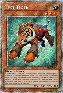 YuGiOh! Test Tiger - RA03-EN189 - Platinum Secret Rare 1st Edition - NM/M - Image 1