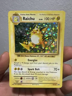 Pokemon TCG XY Evolutions Raichu Holo Rare Card 36/108 2016 - Image 1