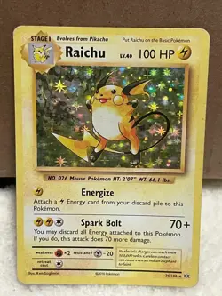 Raichu 36/108 XY Evolutions Holo Rare 2016 MP Near Mint Pokemon Card - Image 1