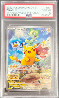 PSA 10 Pikachu 001/SV-P Pre-Order Promo Japanese Pokemon Card Gem Mint - Image 1