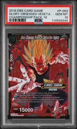 Glory-Obsessed Prince of Destruction Vegeta Dragon Ball Super Card Game PSA 10 - Image 1