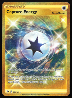 Capture Energy 201/189 Darkness Ablaze Gold Secret Rare Near Mint Pokemon Card - Image 1